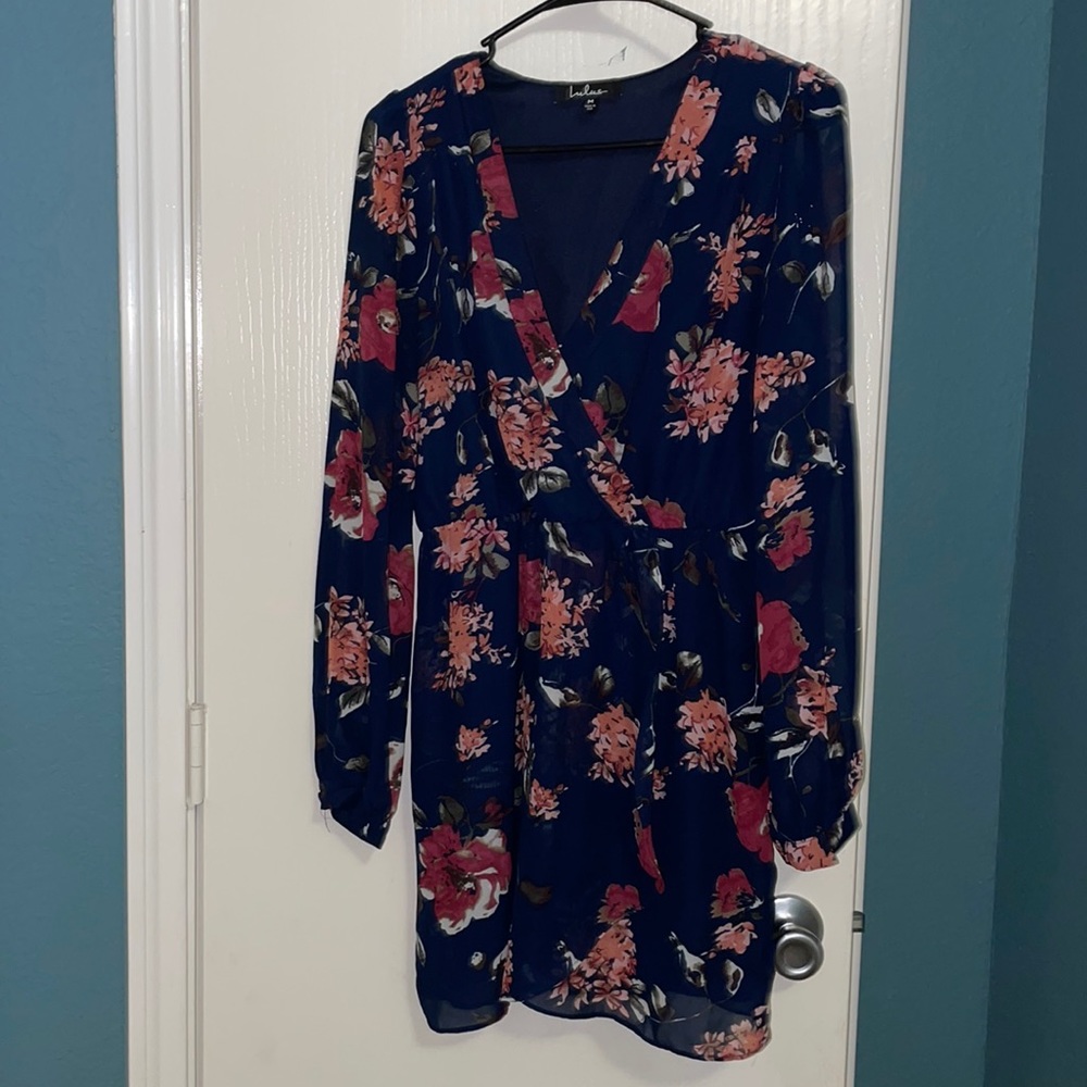 Blue and floral dress